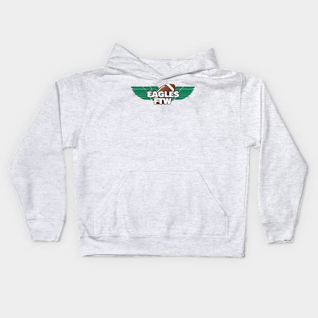 Eagles For the Win! Kids Hoodie by kmpfanworks